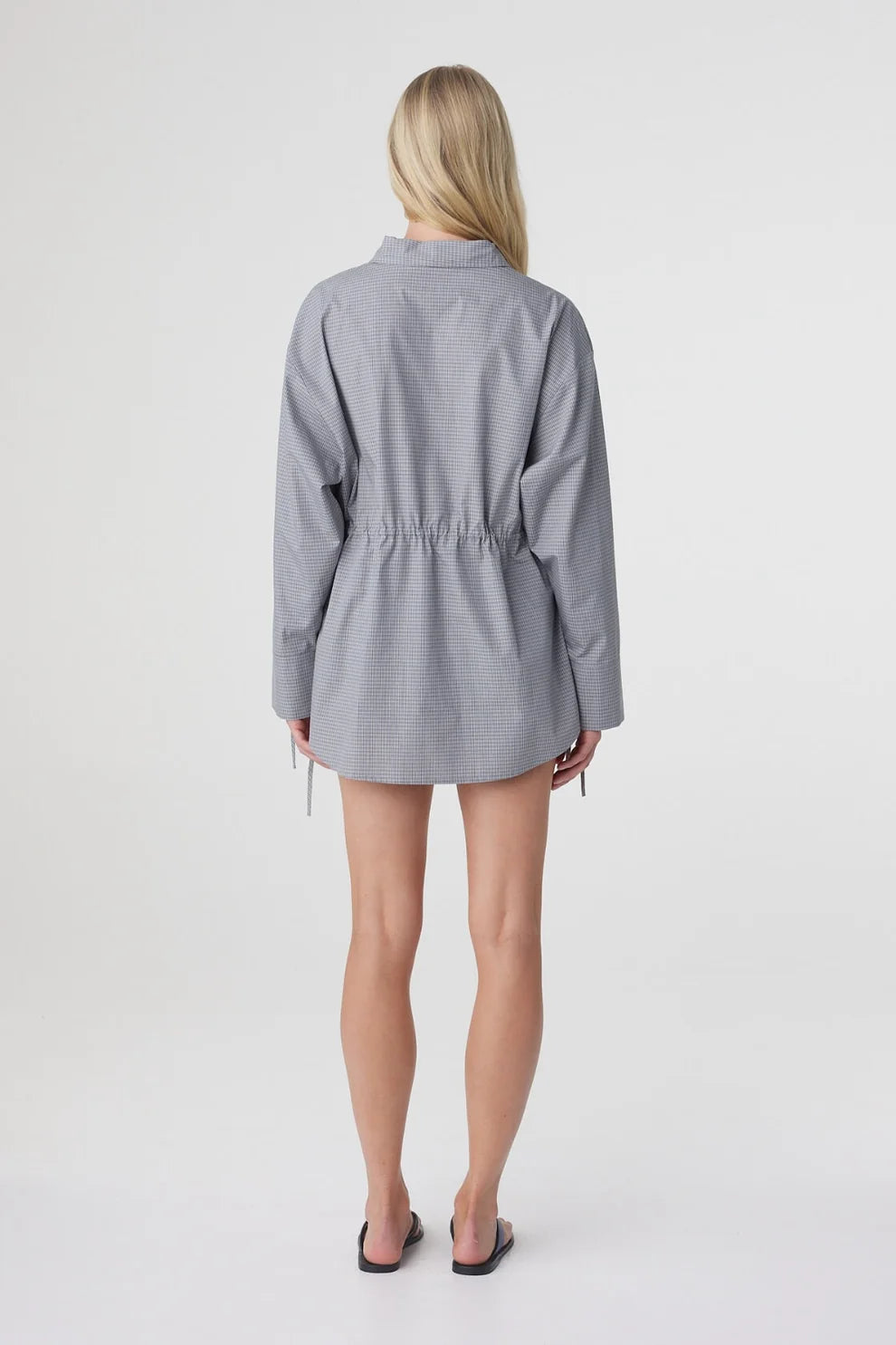 Sia Shirt - Muted Blue Check Arcaa