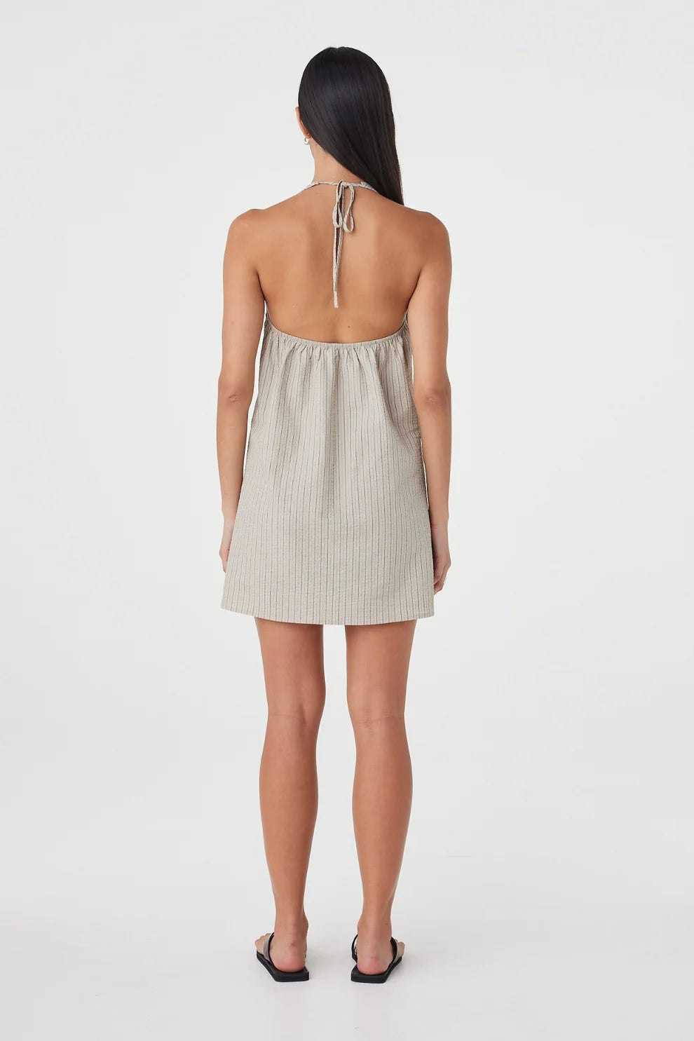 Joni Mini Dress - Taupe Stripe Arcaa