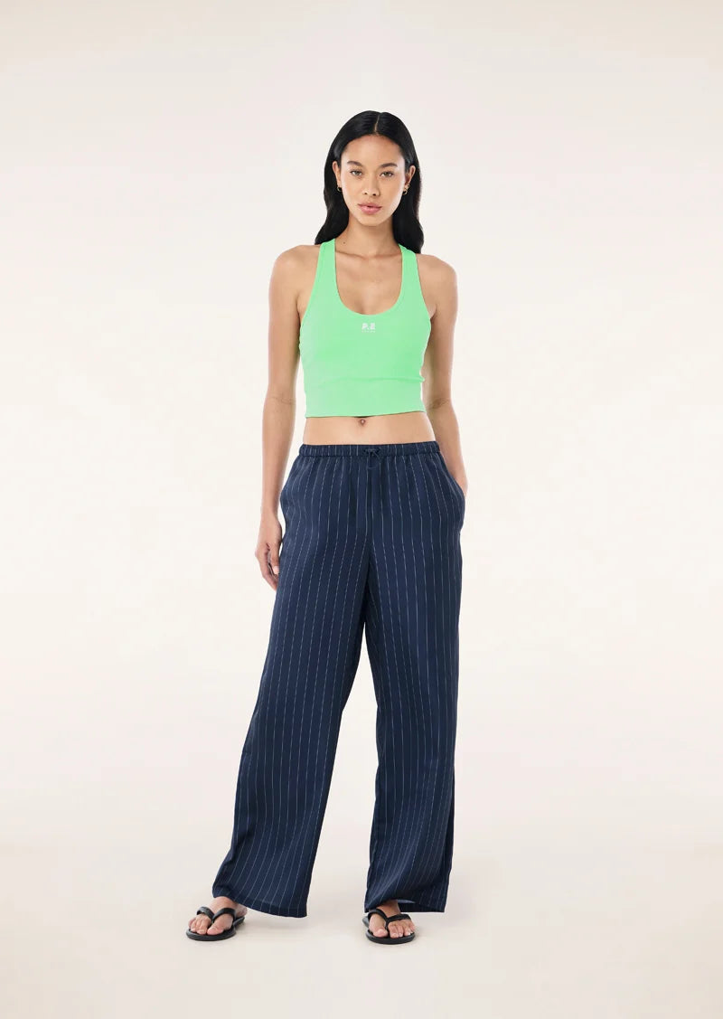 Balance Satin Pant - Navy Pinstripe P.E Nation