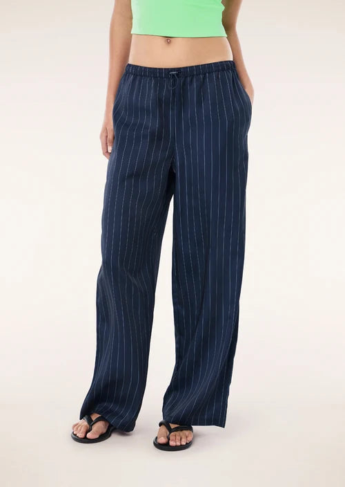 Balance Satin Pant - Navy Pinstripe P.E Nation