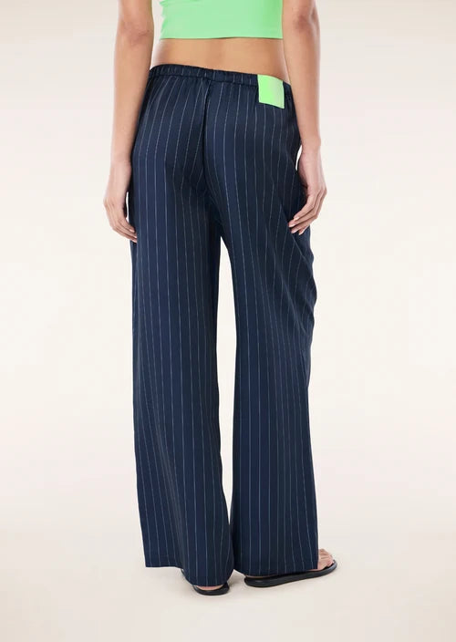 Balance Satin Pant - Navy Pinstripe P.E Nation
