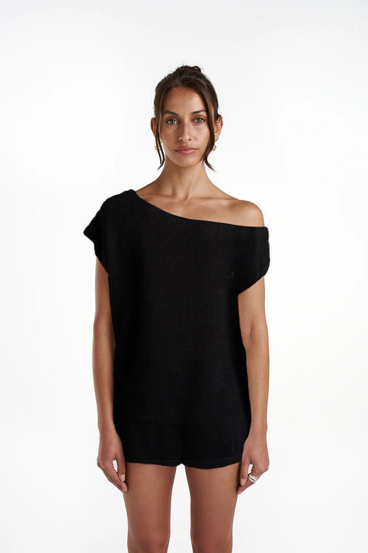 Knit off Shoulder Top - Black Summi Summi