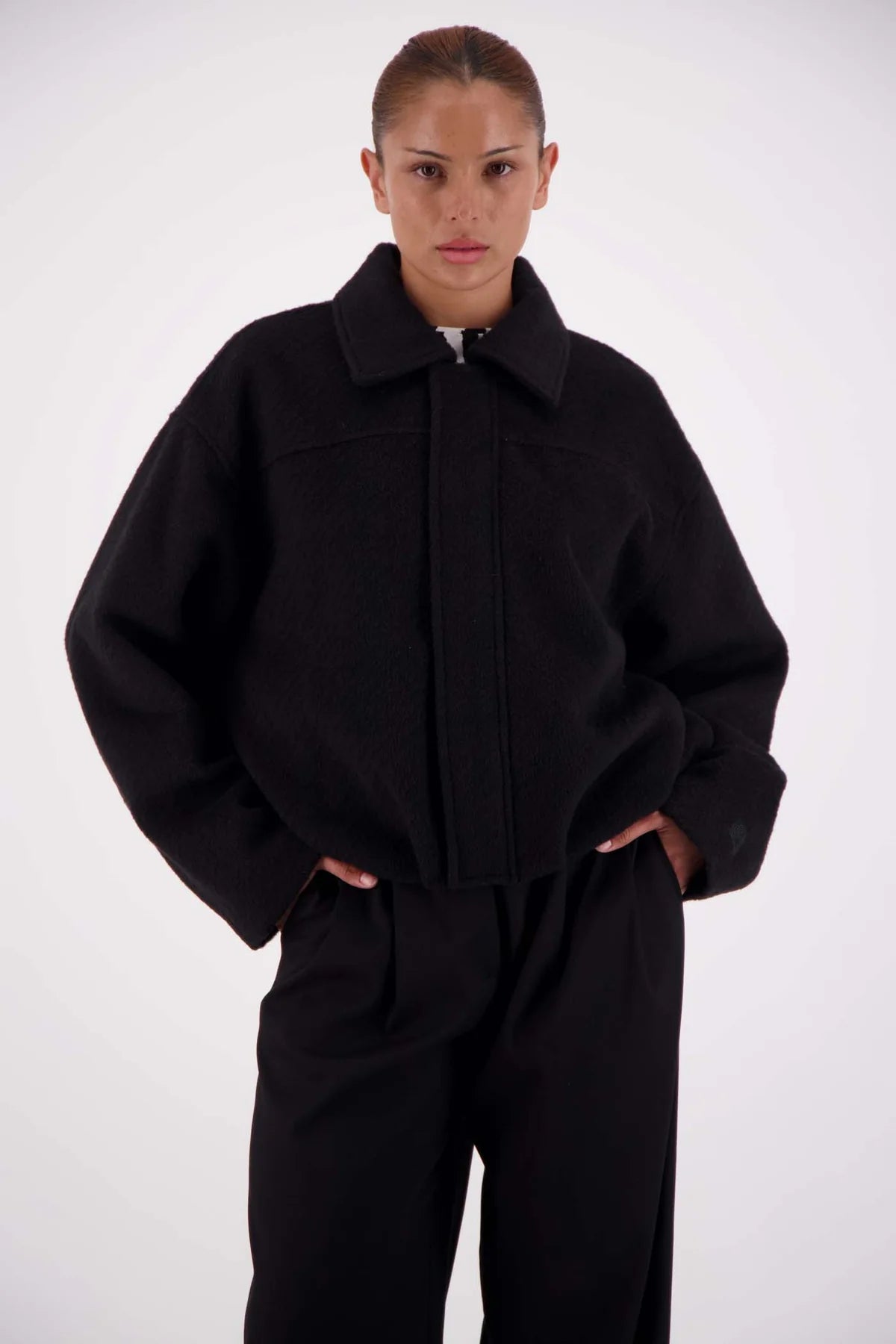 Bailey Bomber Jacket - Black Jasmine Alexa