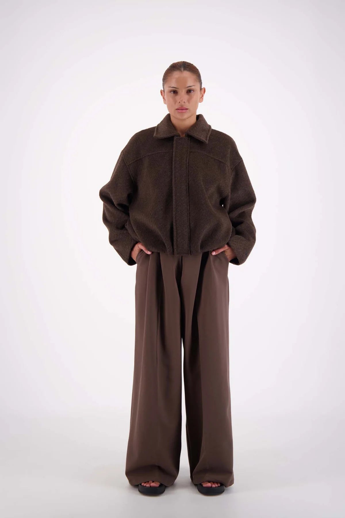 Bailey Bomber Jacket - Brown Jasmine Alexa