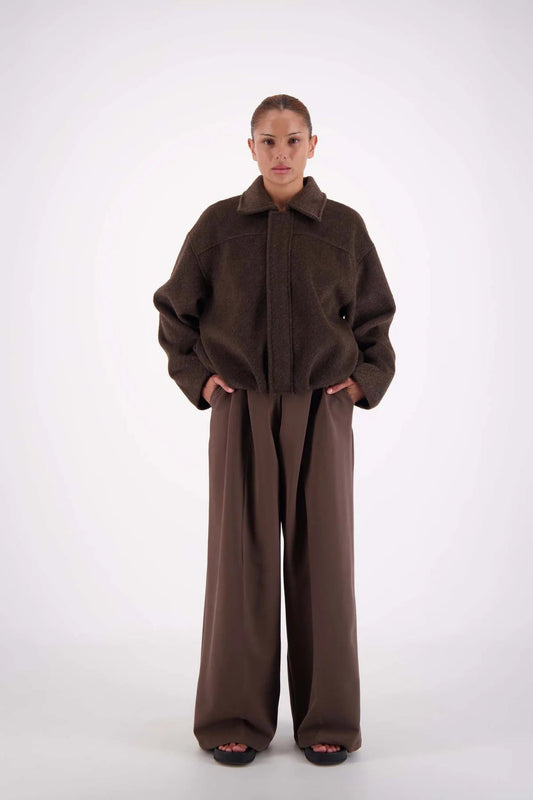 Bailey Bomber Jacket - Brown Jasmine Alexa
