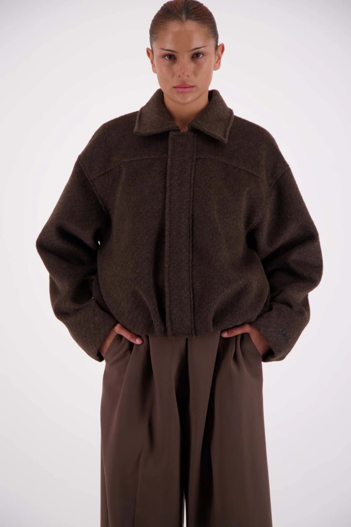 Bailey Bomber Jacket - Brown Jasmine Alexa