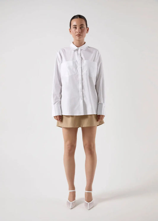 Basic Cotton Long Sleeve White Shirt Bisk the Label