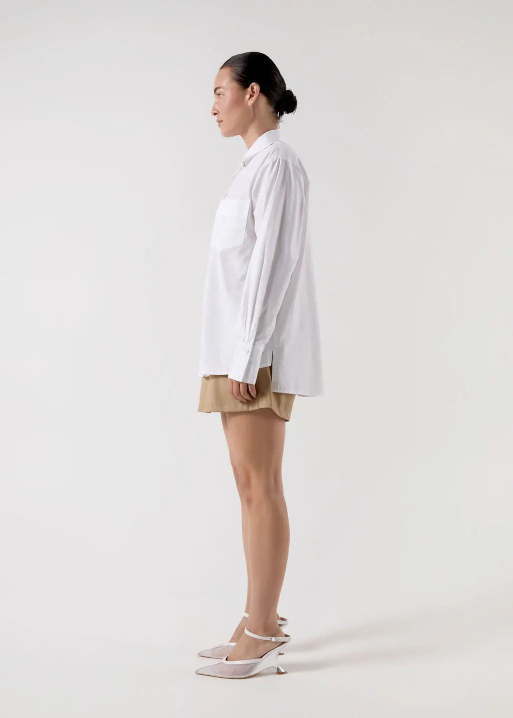 Basic Cotton Long Sleeve White Shirt Bisk the Label