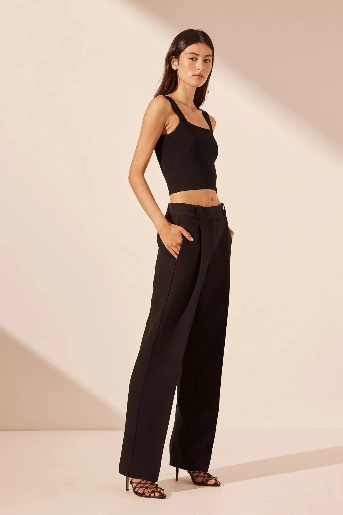 Basic Square Neck Top Black Shona Joy