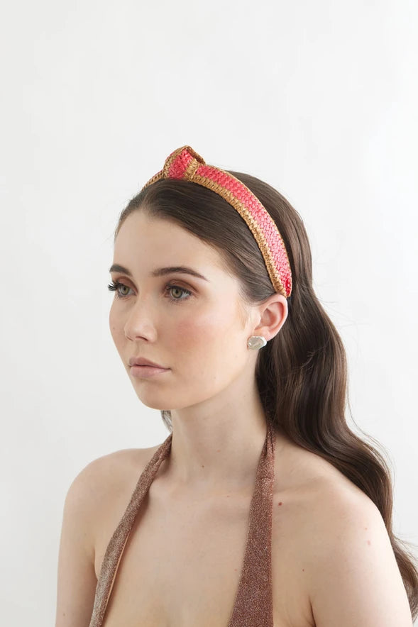 Bowies World Capri Headband Tan/Watermelon at cloth in Brick 