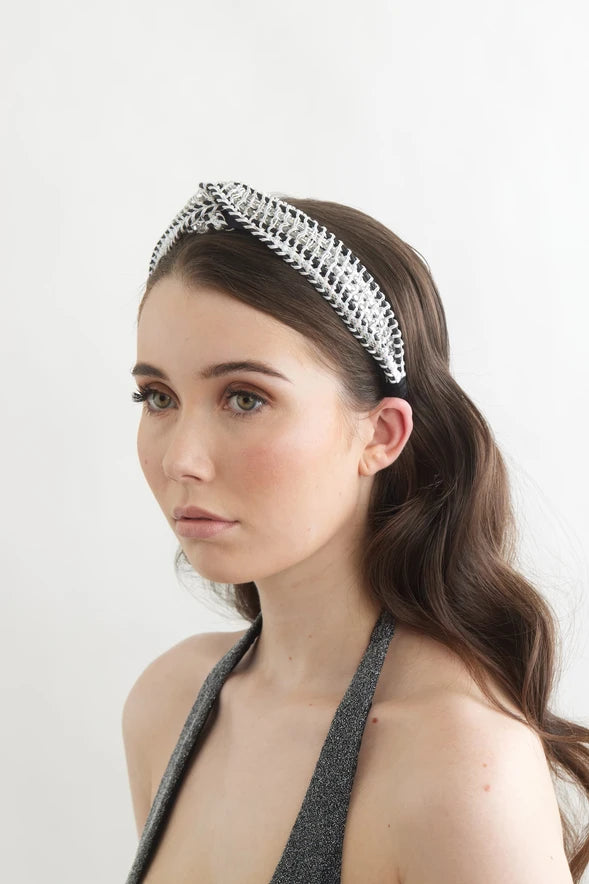 Bowies World Como Headband - Black at cloth in brick 