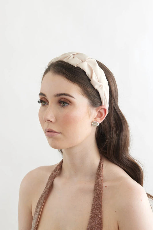 Bowies World Madrid Headband - Dusty Pink at cloth in brick
