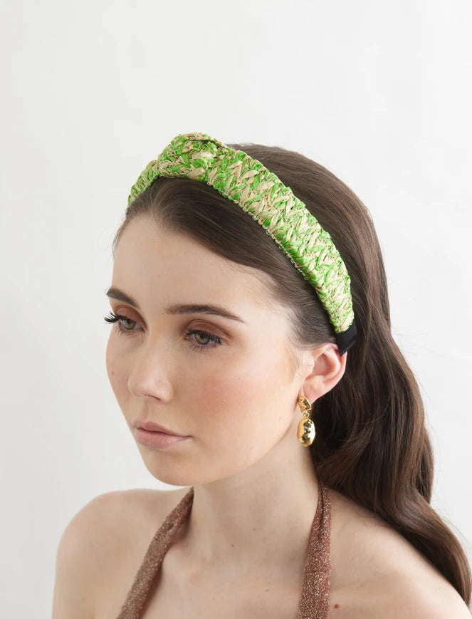Bowies World Palm Springs Headband - Green at cloth in brick Side View at cl