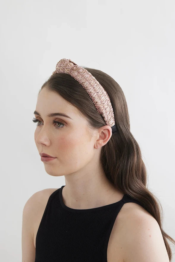 Bowies World Palm Springs Headband - Pale Pink side view zoomed out 