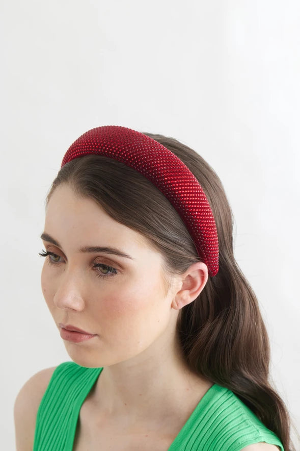 Bowies World Verona Headband - Red Side View aerial  at Cloth in Brick 