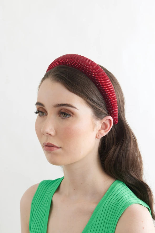 Bowies World Verona Headband - Red Side View at Cloth in Brick 
