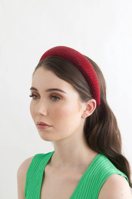 Bowies World Verona Headband - Red Side View at Cloth in Brick 
