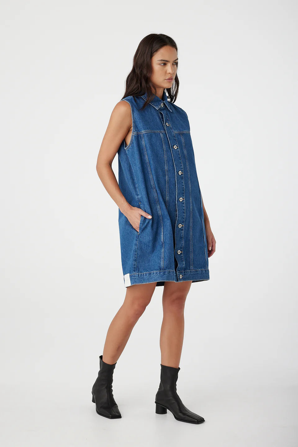 Goldie Sleeveless Dress - Latitude Outland Denim