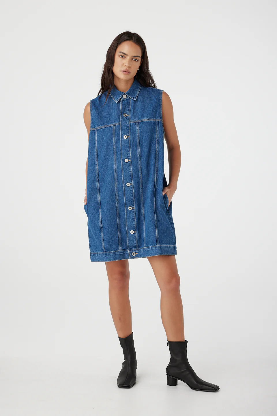 Goldie Sleeveless Dress - Latitude Outland Denim