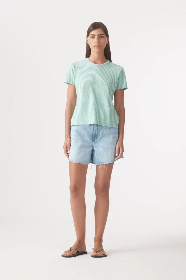 Ivy Tee - Stripe Green Blue Outland Denim