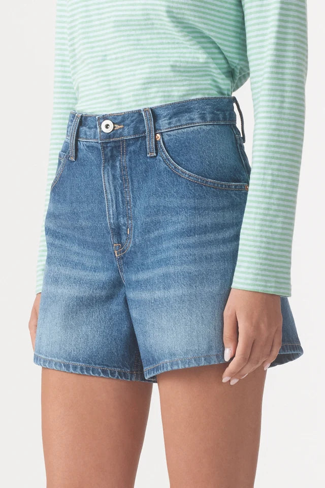 Edie High Rise Relaxed Short - Sky Blue Outland Denim