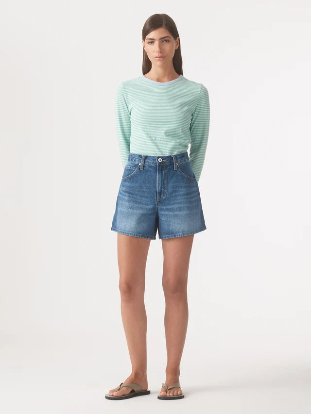 Edie High Rise Relaxed Short - Sky Blue Outland Denim