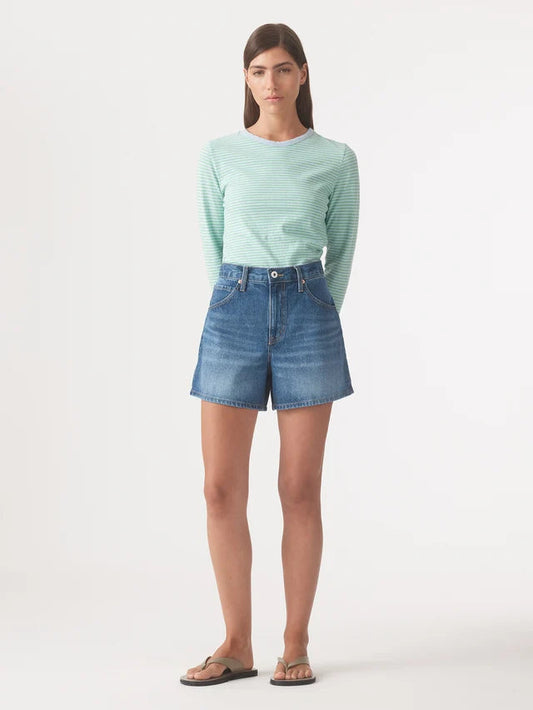 Edie High Rise Relaxed Short - Sky Blue Outland Denim