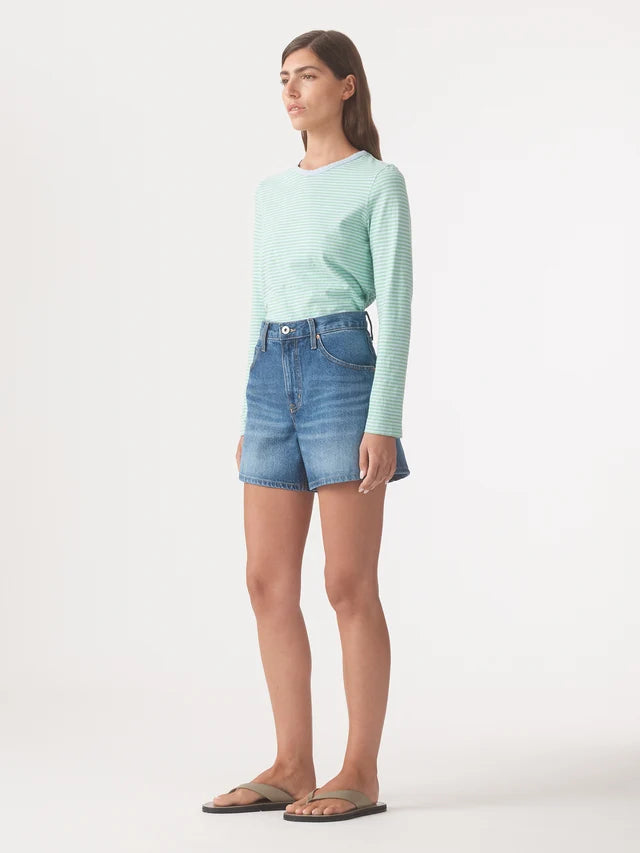 Edie High Rise Relaxed Short - Sky Blue Outland Denim