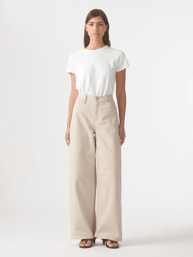Claudia High Rise Relaxed 32" Jean - Rice Outland Denim