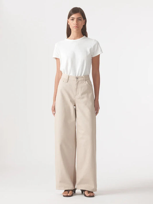 Claudia High Rise Relaxed 32" Jean - Rice Outland Denim