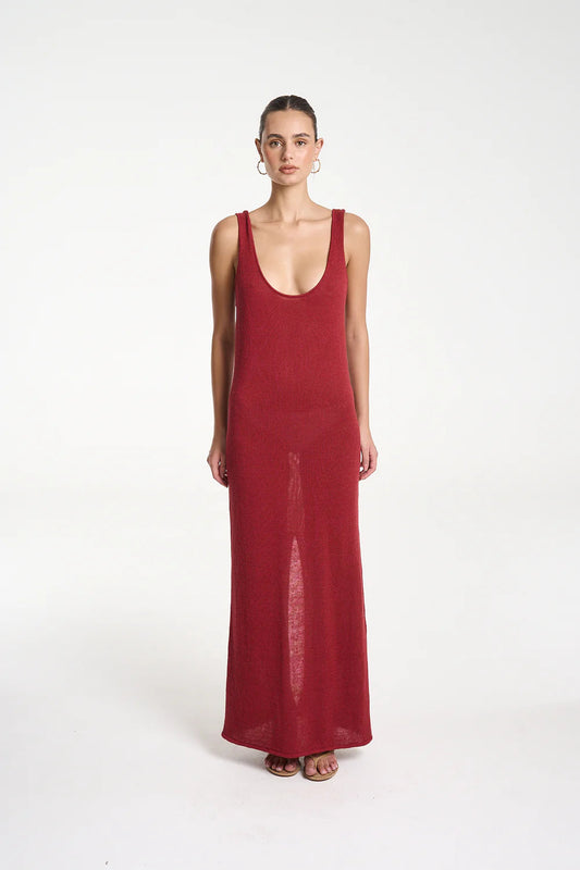 Knit Maxi Dress - Carmine Red Summi Summi