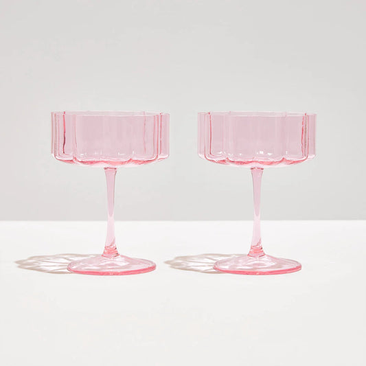 Wave Coupes - Pink Set of 2 Fazeek