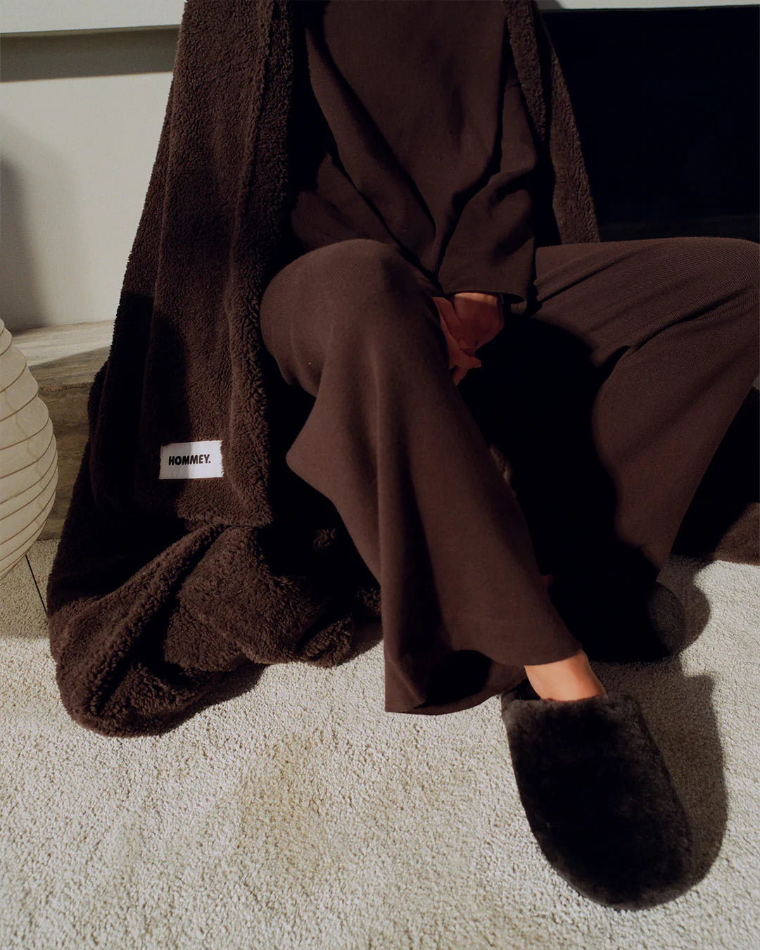 Sheepskin Slippers - Chocolate Hommey