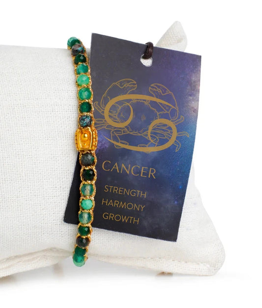 Cancer Crystal Zodiac Gemstone Bracelet - Gold (Copy) Nusands