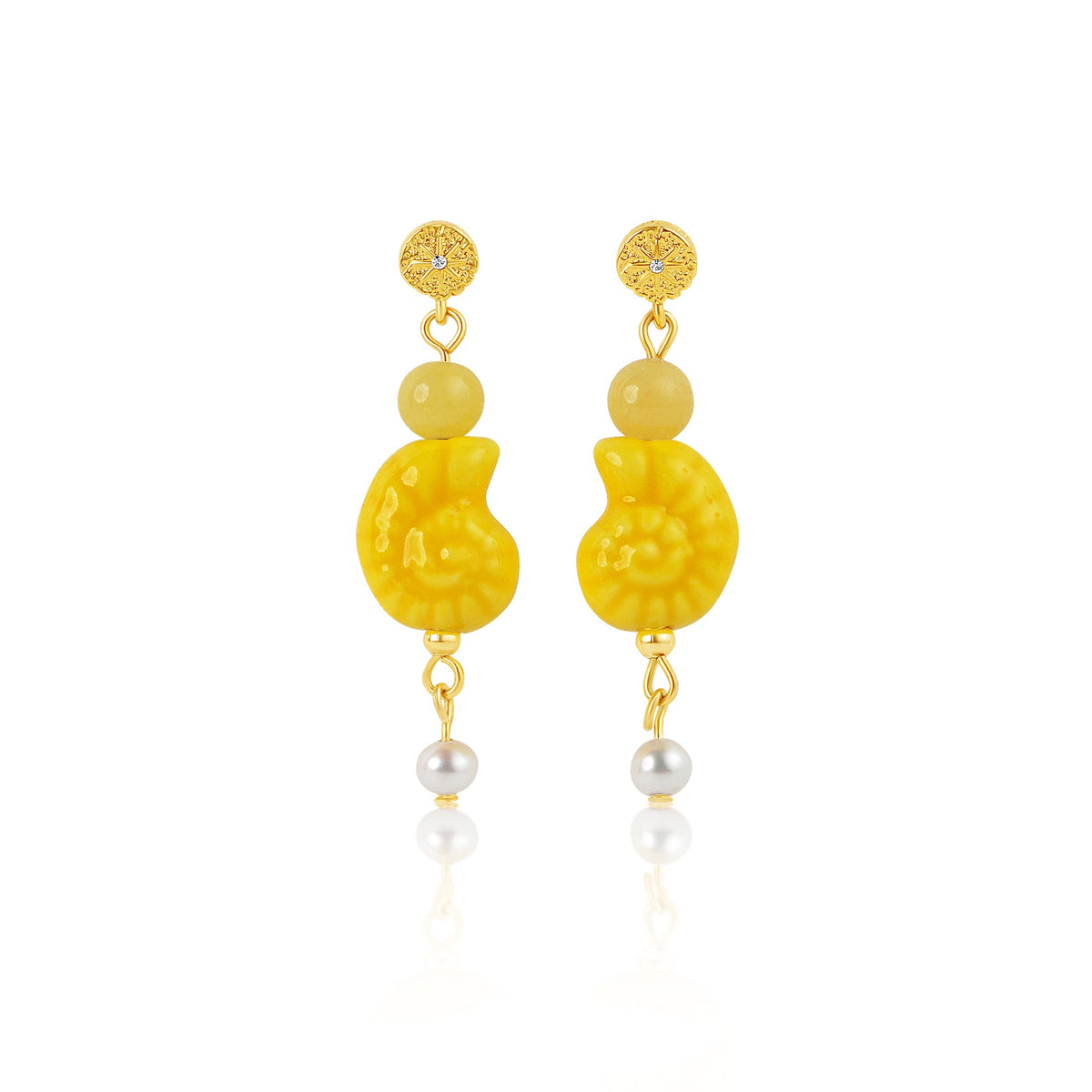 San Sebastian Conch Earrings - Buttercup Carly Paiker