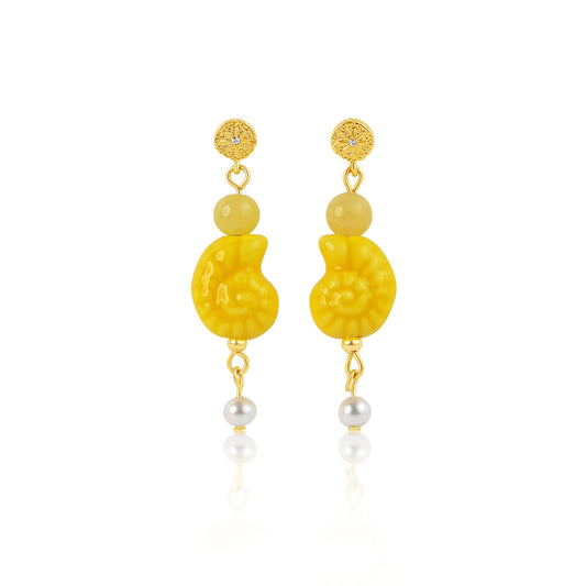 San Sebastian Conch Earrings - Buttercup Carly Paiker
