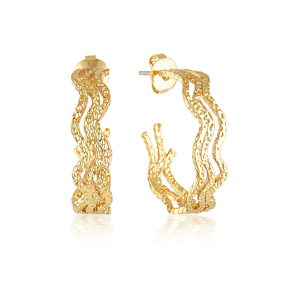 Puglia Wavey Hoops - Gold Carly Paiker