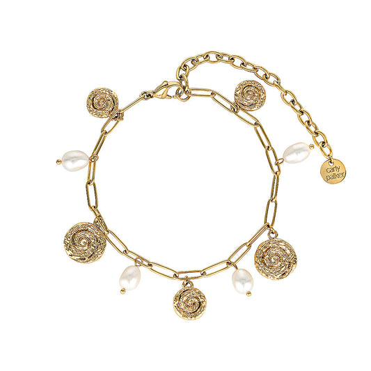 Spirallo Pearl Bracelet - Gold Carly Paiker