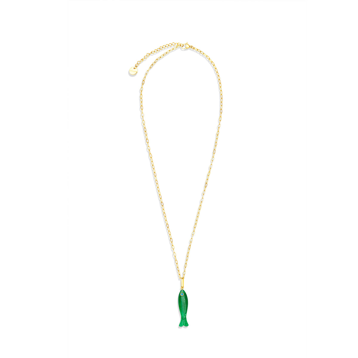Pesca Pendant - Green Jade Carly Paiker