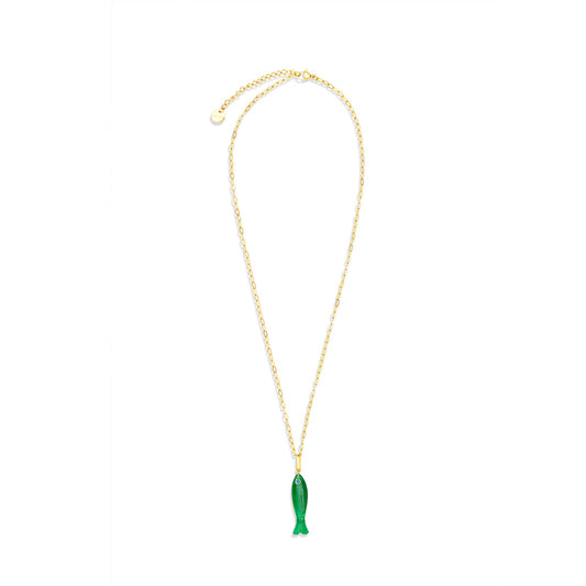 Pesca Pendant - Green Jade Carly Paiker