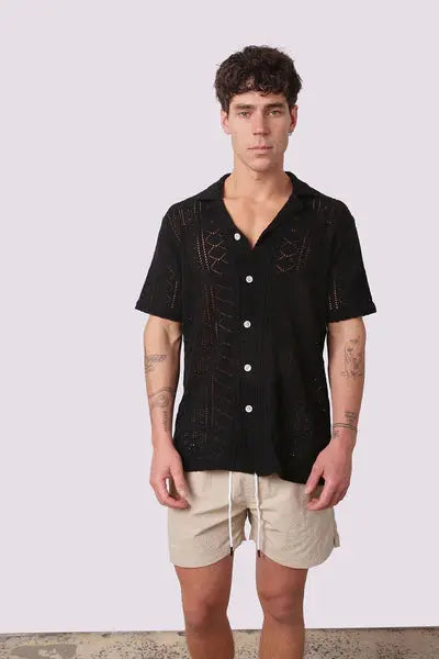 Cinetto Knit S/S Shirt - Black Kore Studios