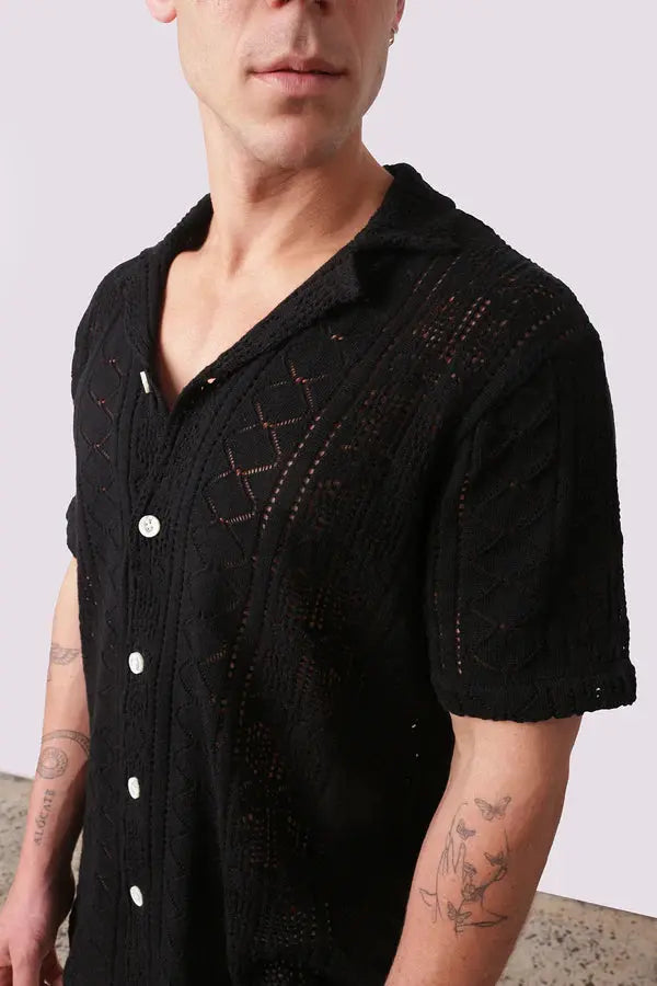 Cinetto Knit S/S Shirt - Black Kore Studios