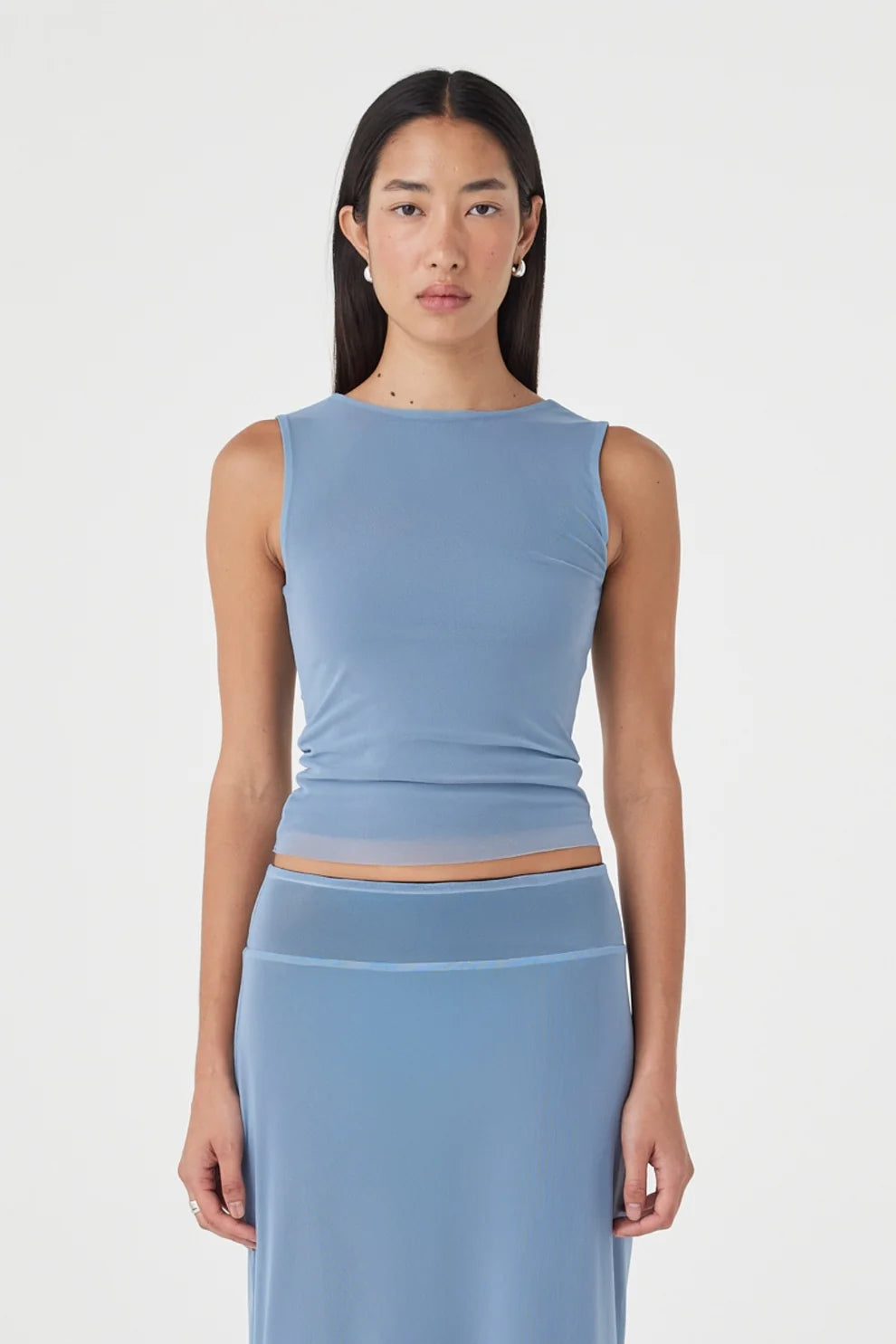 Eden Reversible Top - Pale Blue and Espresso Arcaa