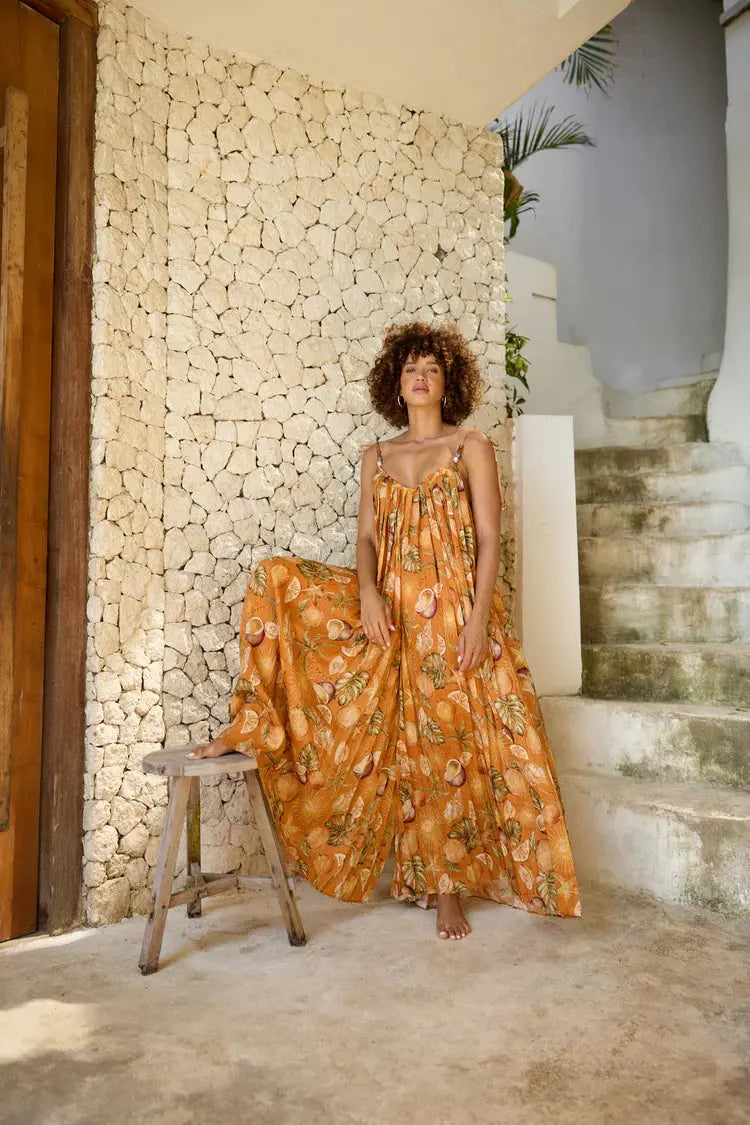 Coco Loco Sunray Jumpsuit - Ochre By Odet