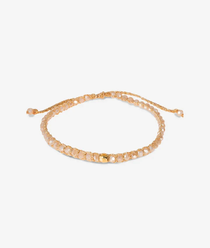 Crystal Glass Champagne Gemstone Bracelet - Gold (Copy) Nusands