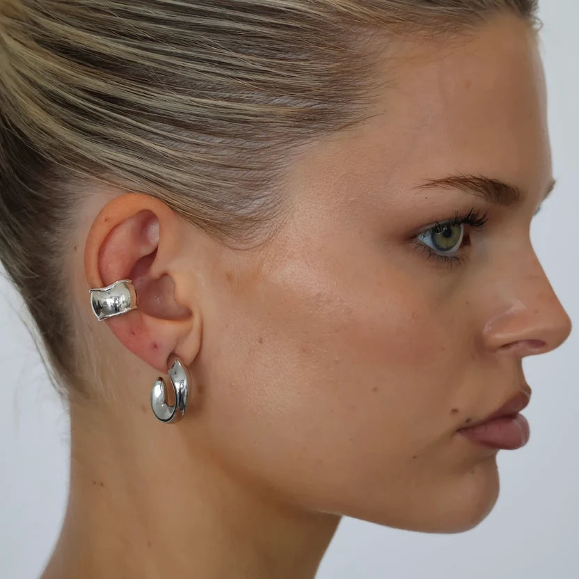 Tatia Hoop Earrings - Silver Zaya Collective