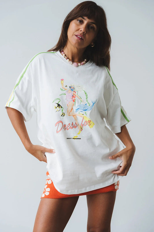 Dress For Job You Want Tee - White Spicy Dugong
