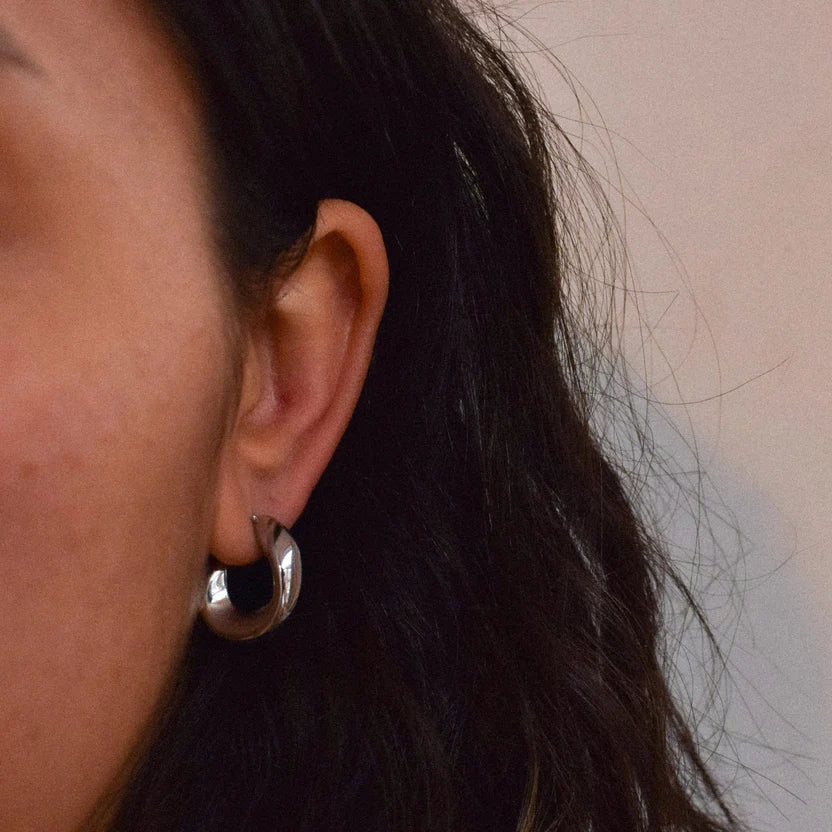 Tatia Hoop Earrings - Silver Zaya Collective