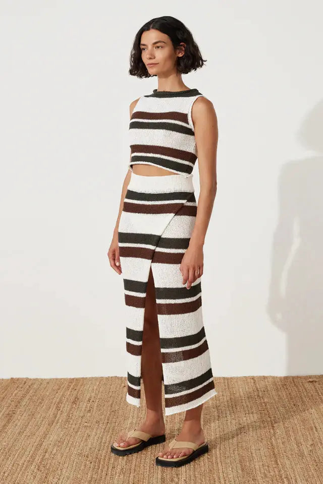 Earth Stripe Cotton Blend Knit Top Zulu & Zephyr
