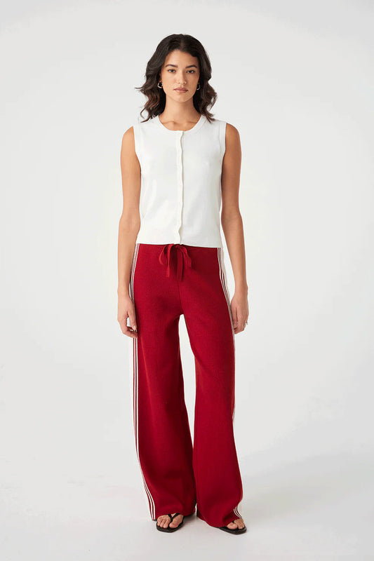 Emery Pant - Wine/Ecru Arcaa at Cloth In Brick 
